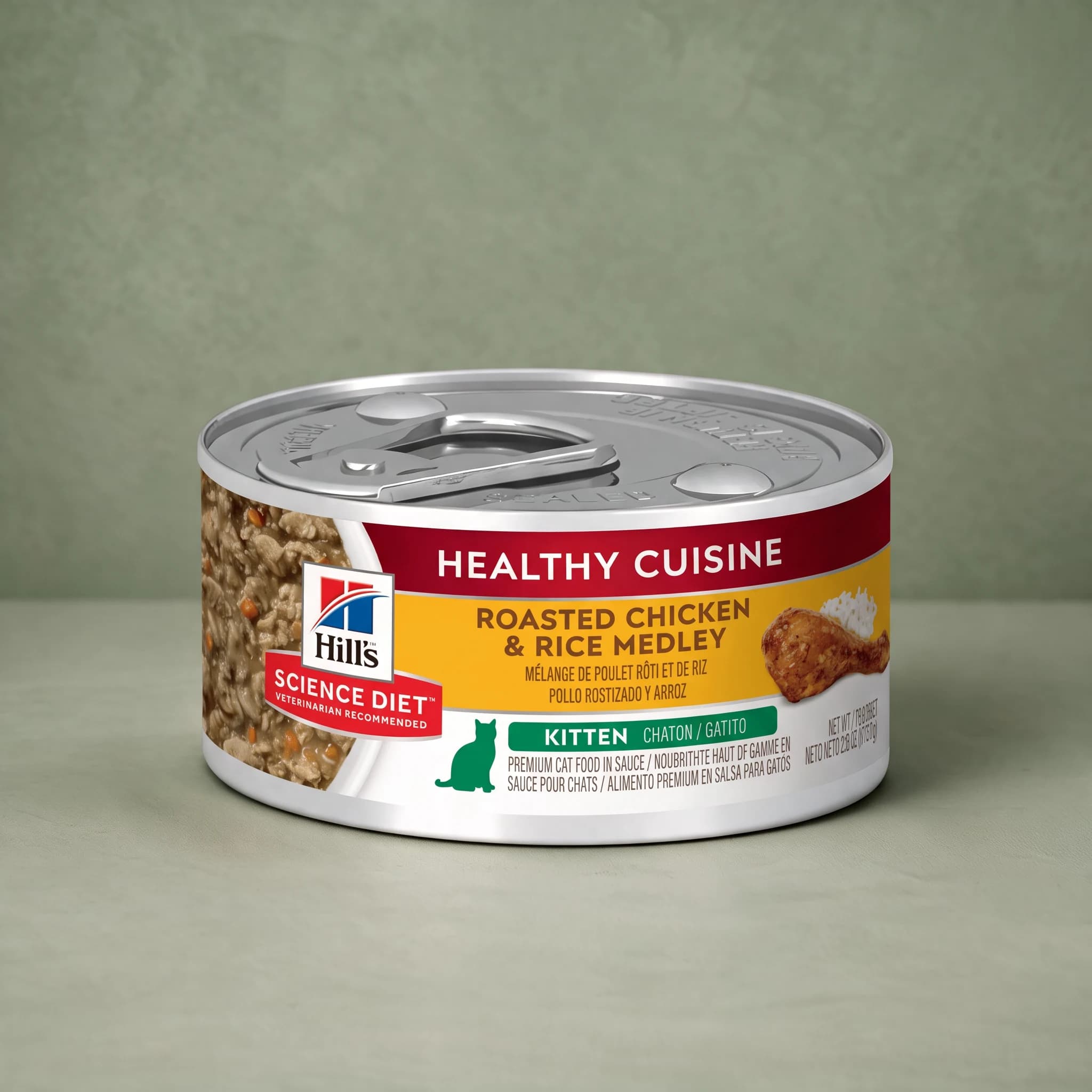 Hill's Science Plan Kitten Healthy Cuisine Roasted Chicken & Rice Medley, front of pack