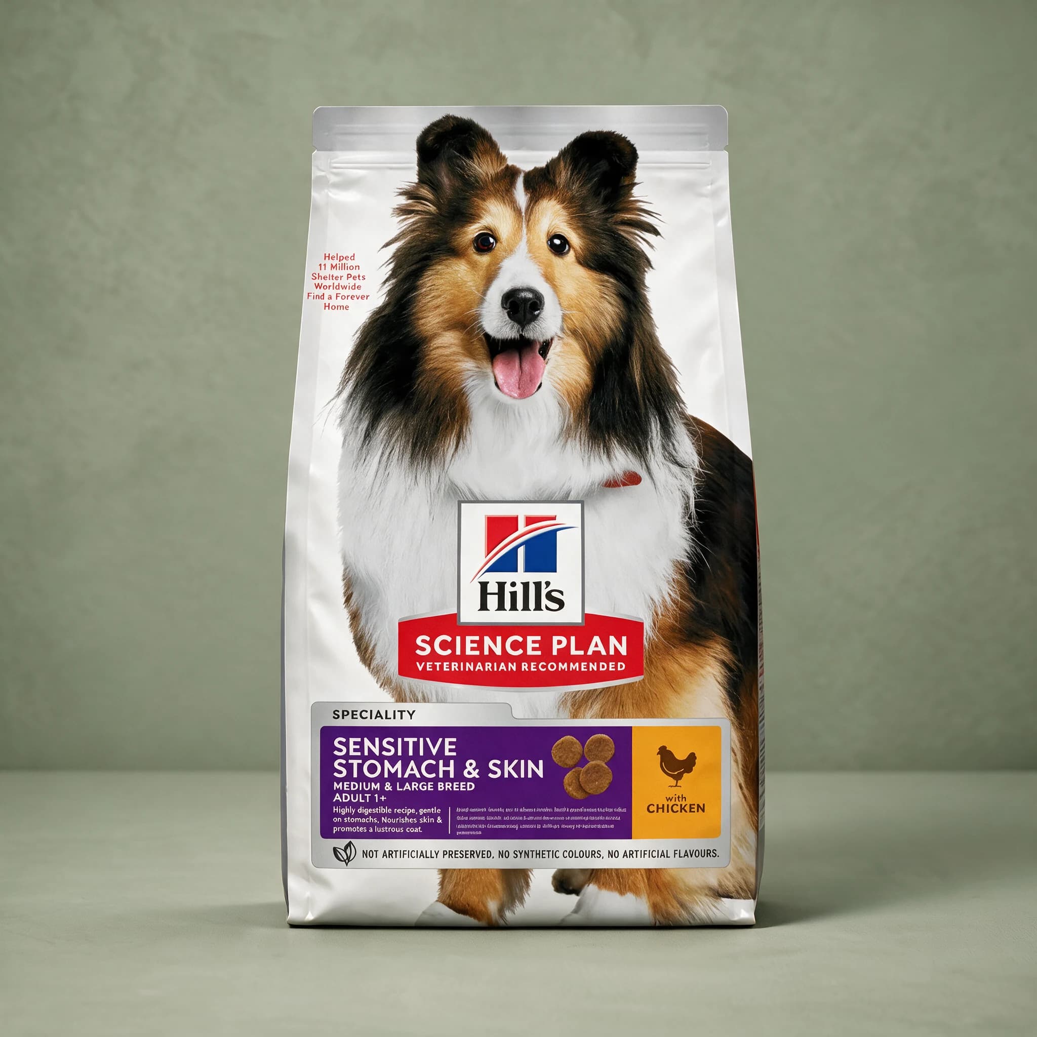 Hill's Science Plan Sensitive Stomach & Skin Medium & Large Chicken Dry Dog Food, front of pack
