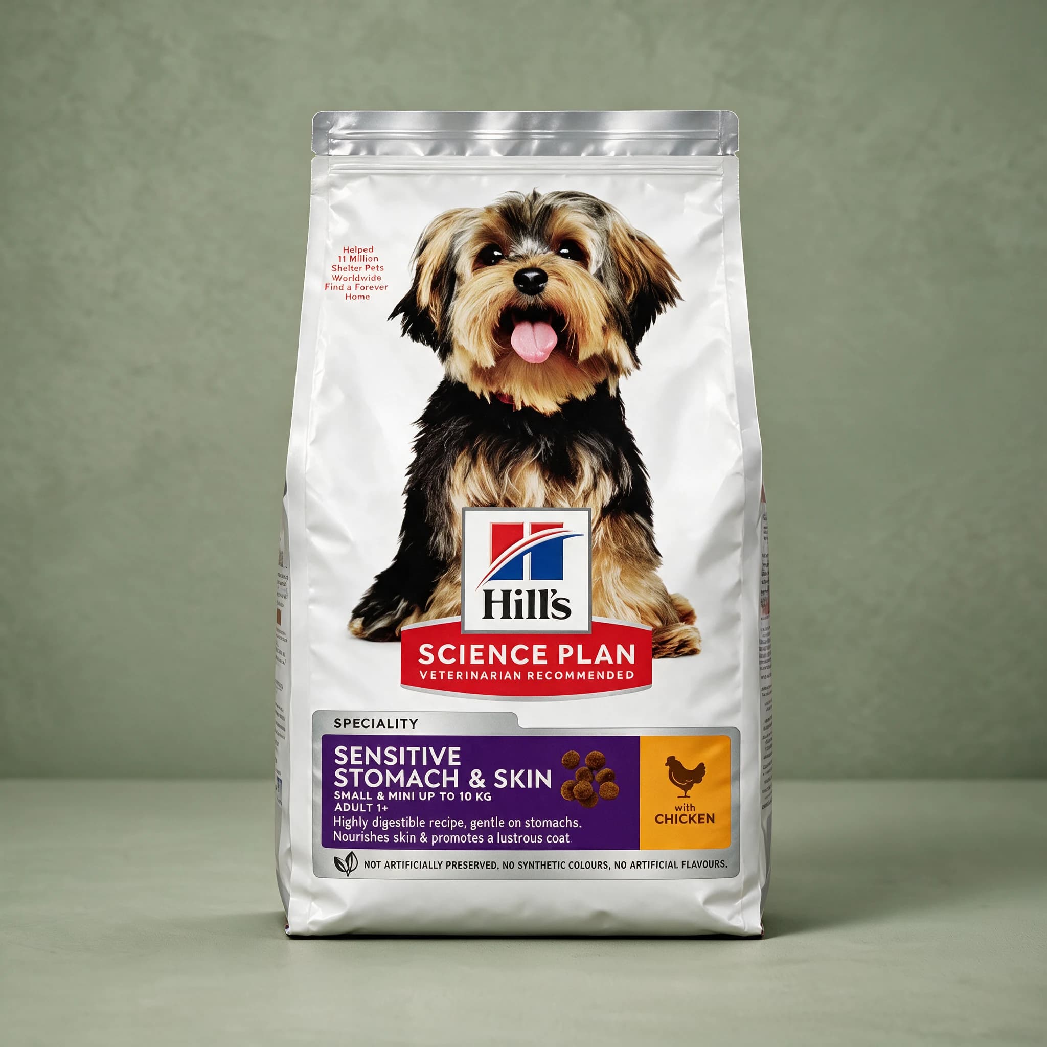 Hill's Science Plan Sensitive Stomach & Skin Small & Mini Chicken Dry Dog Food, front of pack